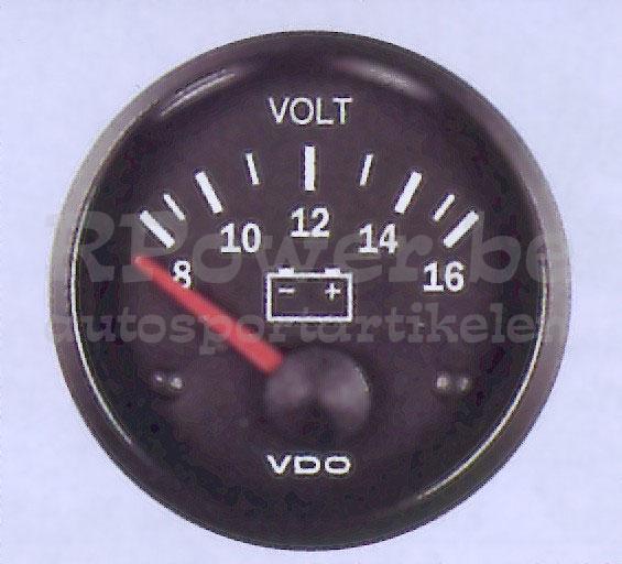Voltmetro da 8 a 16 volt 12V 52 mm elec. - Potenza