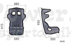 HTE-XL racing seat fiberglass shell dimensions-RPower