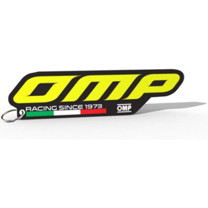 Chaveiro-com-borracha de silicone-3D-OMP-logo